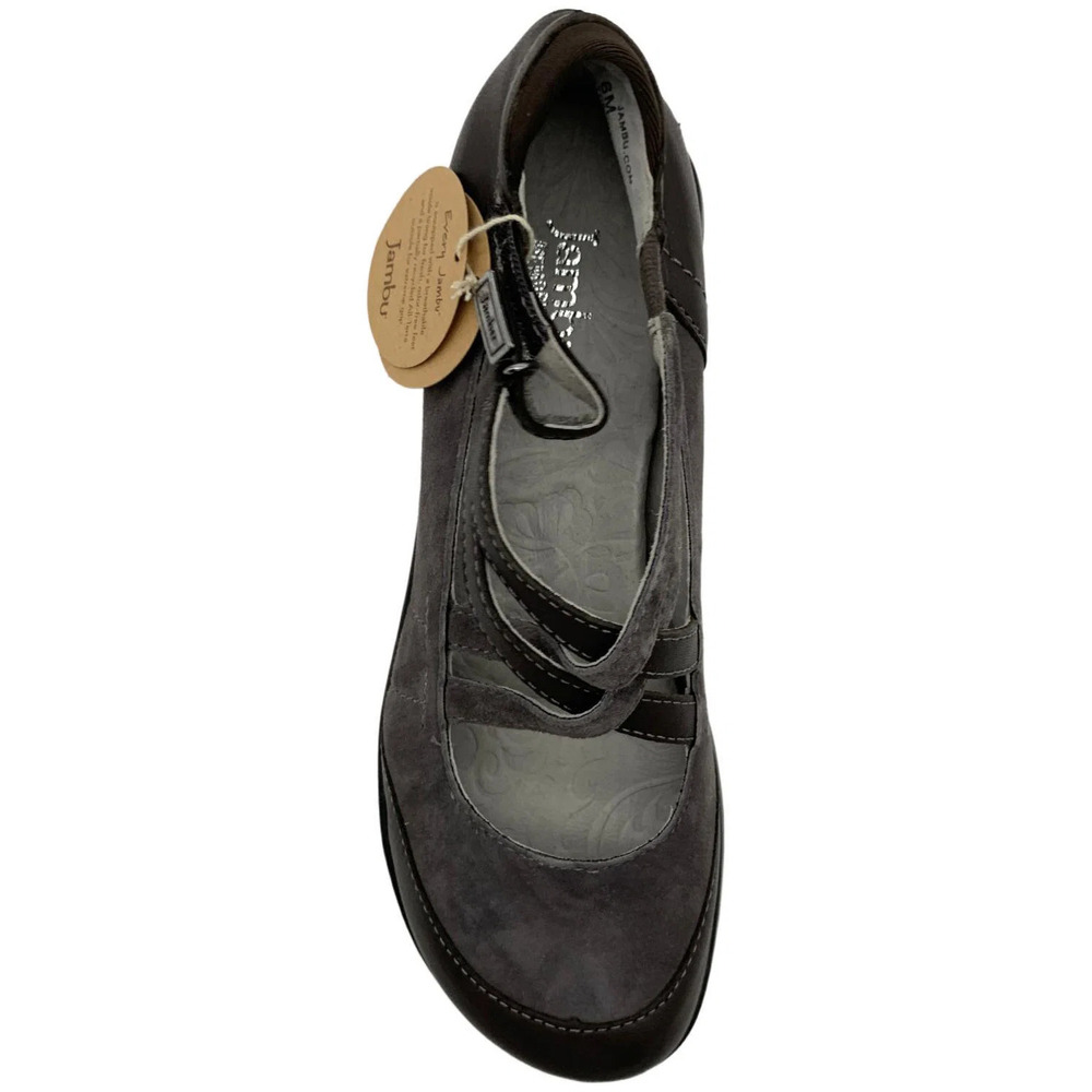 Jambu Women's Toronto Hook & Loop Wedged Mary Jane Clog Charcoal - Medium - Picture 2 of 3